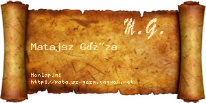 Matajsz Géza névjegykártya