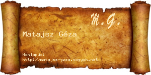 Matajsz Géza névjegykártya