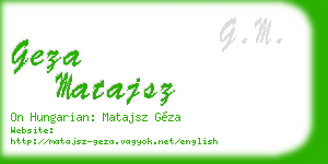 geza matajsz business card