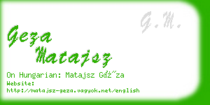 geza matajsz business card